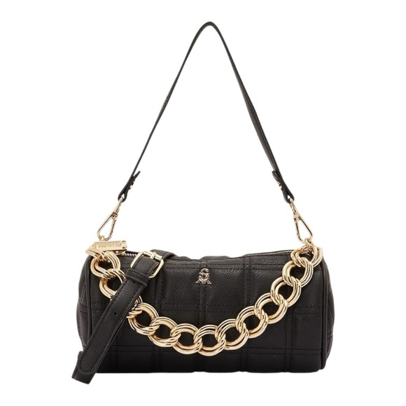 Steve Madden Black Bmegga Quilted Chain Accent Crossbody Bag. - Picture 14 of 14